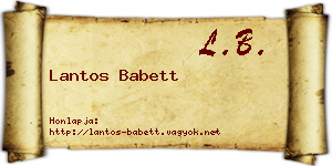 Lantos Babett névjegykártya